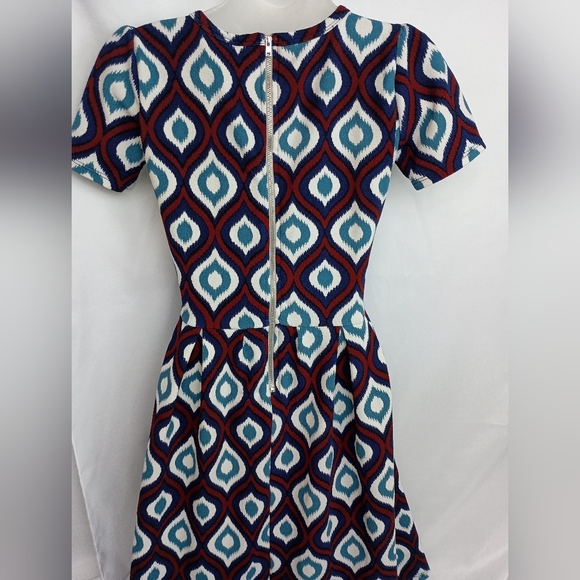 2/$30 LuLaRoe Patchwork Geometric Puff Sleeve Mini Dress (#1,110) - Picture 6 of 8